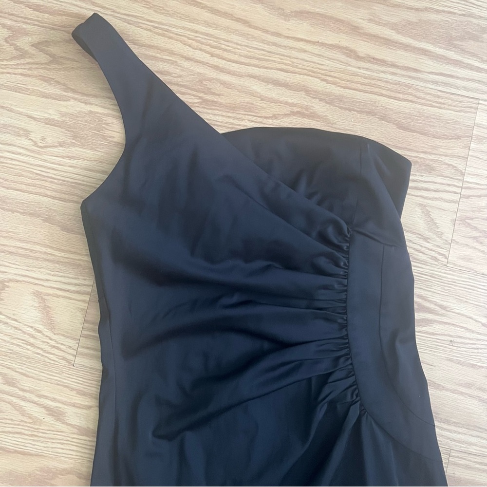 Italian made Elegant Black One-Shoulder Dress by SportStaff women’s size 8 - Picture 3 of 9